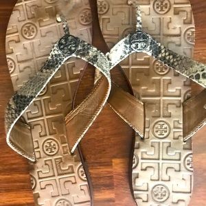 Tory Burch Snake skin flip flop /lounge sandals